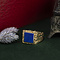 vintage Gouden vintage zegelring met lapis lazuli 18 kt