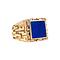vintage Gouden vintage zegelring met lapis lazuli 18 kt