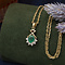 vintage Gold vintage pendant with emerald and diamond 18 kt