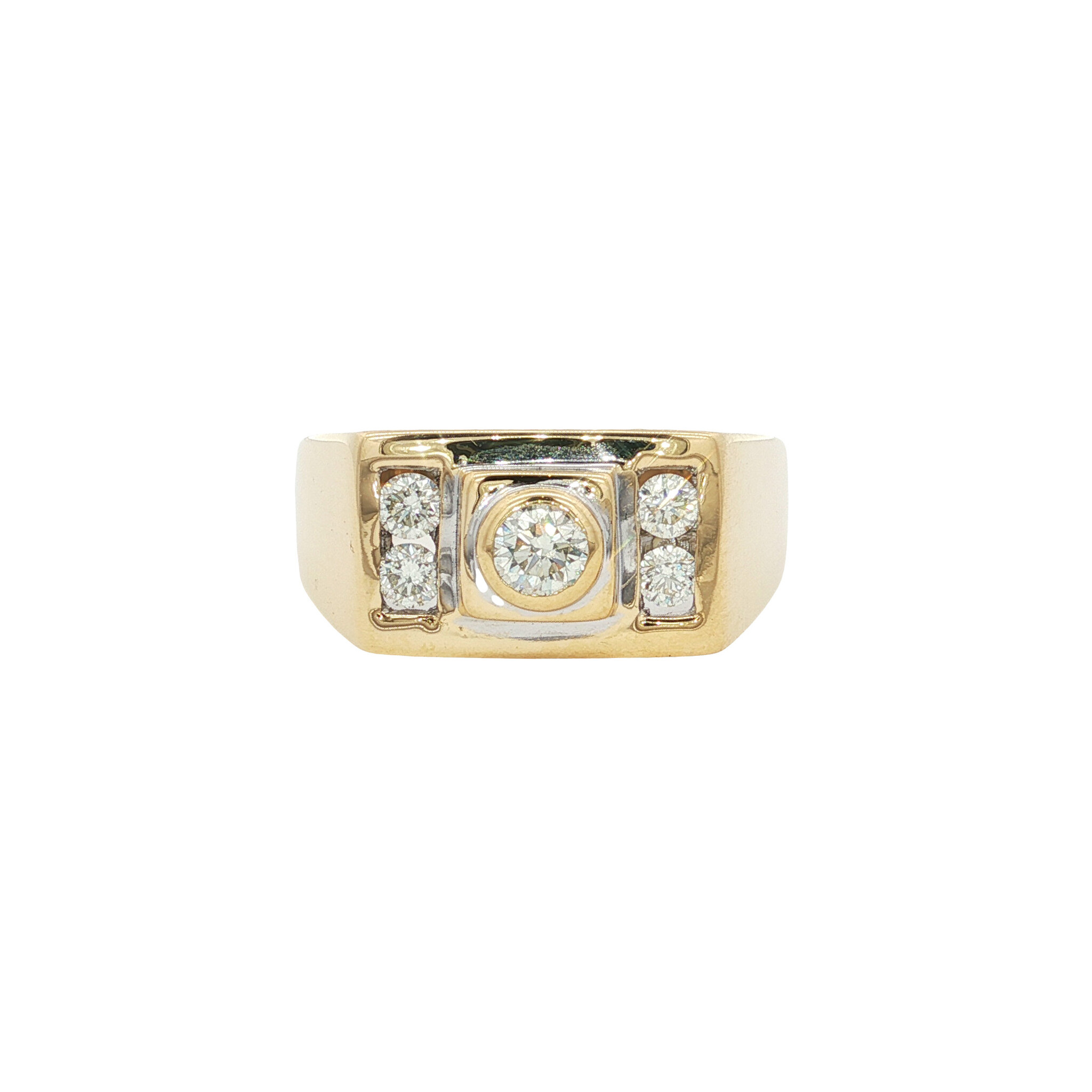 Roségouden vintage ring met saffier 14 krt - Vintage Jewellery, image size:2048x2048