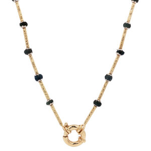 Gouden collier met saffier 14 kt