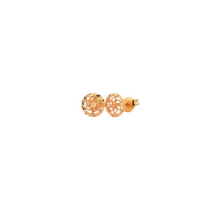 Gold fantasy stud earrings 20 kt