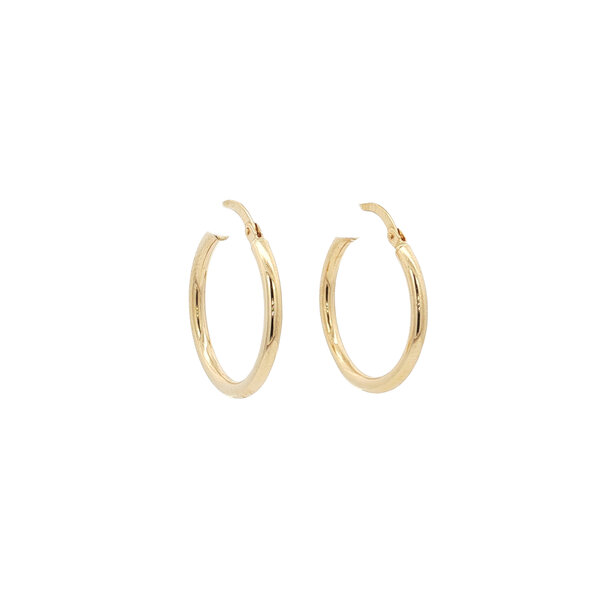 vintage Gouden vintage gladde oorringen 18 kt