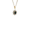 vintage Gold vintage entourage pendant with sapphire and diamond 14 kt