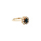 vintage Gouden vintage entourage ring met saffier en diamant 14 kt