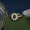 vintage Gouden vintage entourage ring met saffier en diamant 14 kt