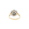 vintage Gouden vintage entourage ring met saffier en diamant 14 kt