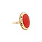 vintage Gouden vintage ring met bloedkoraal 14 kt