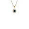 vintage Gold vintage entourage pendant with sapphire and diamond 14 kt