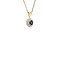vintage Gold vintage entourage pendant with sapphire and diamond 14 kt