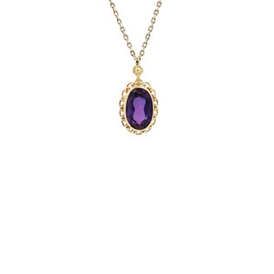 Gold pendant with sapphire 14 kt