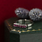 vintage White gold row ring with ruby 14 kt