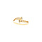 vintage Gouden vintage slagring met saffier en diamant 18 kt