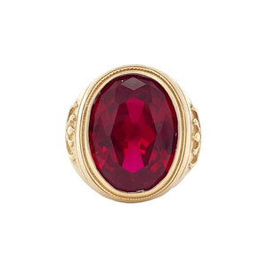 Gouden ring met robijn 14 kt