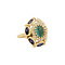 vintage Golden vintage entourage ring with iolite, tourmaline and sapphire 18 kt