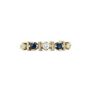 Gold ring with sapphire and diamond 14 kt