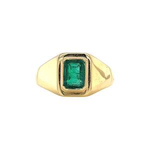 Gold ring with emerald 18 kt