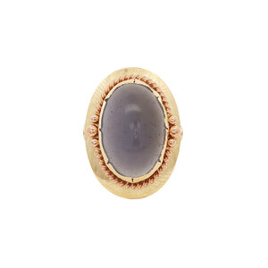 Gouden ring met chalcedoon 14 kt