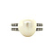 vintage White gold vintage ring with pearl and diamond 18 kt