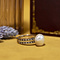 vintage White gold vintage ring with pearl and diamond 18 kt