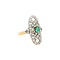 vintage Golden vintage ring with emerald and diamond 18 kt/950