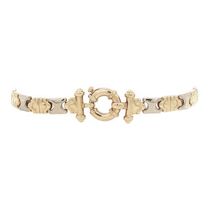 Bicolour gold fantasy bracelet 14 kt