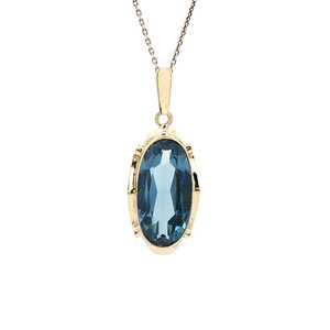 Gold pendant with spinel 14 kt