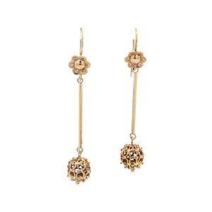 Gouden filigraan oorhangers 14 kt