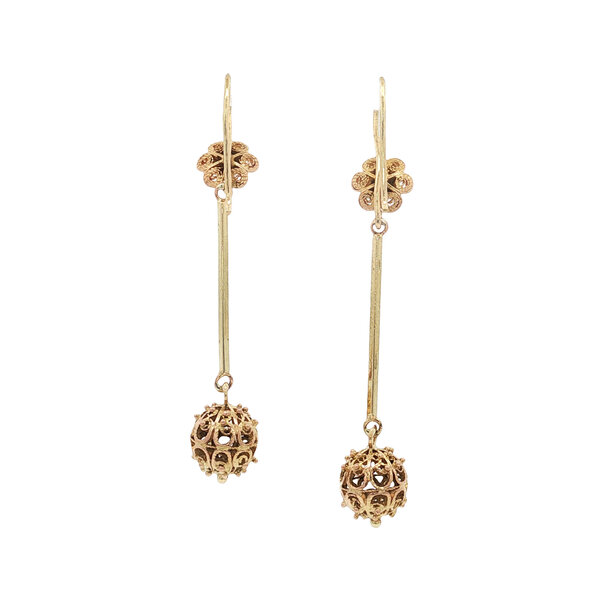 vintage Gouden vintage filigraan oorhangers 14 kt