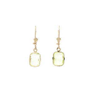Gold earrings with spinel 14 kt