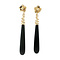 vintage Golden vintage drop earrings with onyx 14 kt