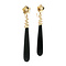 vintage Golden vintage drop earrings with onyx 14 kt