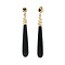 vintage Golden vintage drop earrings with onyx 14 kt