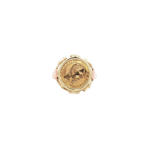 Gouden munt ring 14 kt