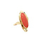 vintage Gouden vintage ring met bloedkoraal 14 kt