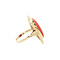 vintage Gold vintage ring with blood coral 14 kt
