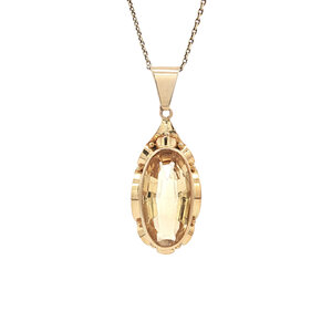 Gold pendant with citrine 14 kt