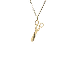 Gold scissors pendant 14 kt