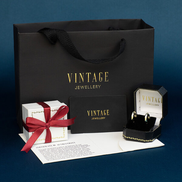 vintage Gouden vintage fantasie oorringen 14 kt