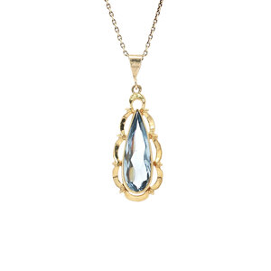 Gouden hanger met spinel 14 kt