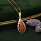 vintage Golden vintage pendant with blood coral 14 kt