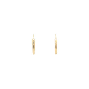 Gold smooth hoop earrings 14 kt