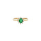 vintage Gouden vintage entourage ring met smaragd en diamant 18 kt