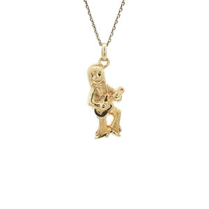 Gold guitarist pendant 14 kt