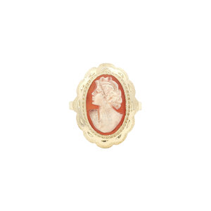 Gold ring with cameo 14 kt