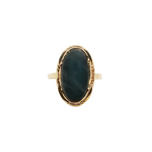 Gold ring with labradorite 14 kt