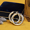vintage White gold vintage smooth hoop earrings 14 kt