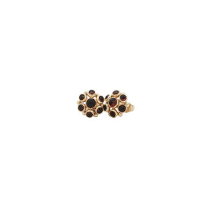 Gold ear studs with garnet 14 kt
