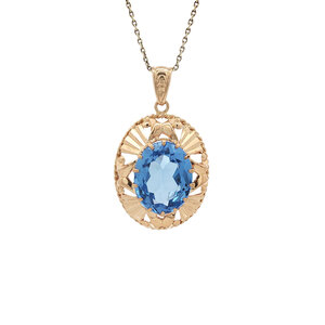 Gold pendant with spinel 18 kt