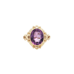 Gold ring with amethyst 14 kt